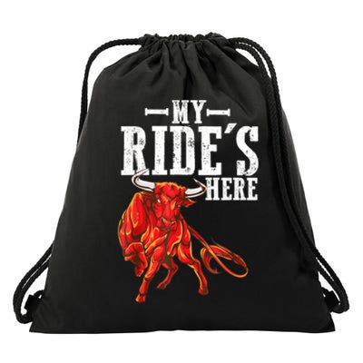 Bull Riding PBR Rodeo Bull Riders For Western Ranch Cowboys Drawstring Bag