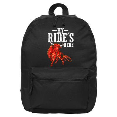 Bull Riding PBR Rodeo Bull Riders For Western Ranch Cowboys 16 in Basic Backpack