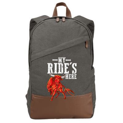 Bull Riding PBR Rodeo Bull Riders For Western Ranch Cowboys Cotton Canvas Backpack