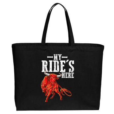 Bull Riding PBR Rodeo Bull Riders For Western Ranch Cowboys Cotton Canvas Jumbo Tote