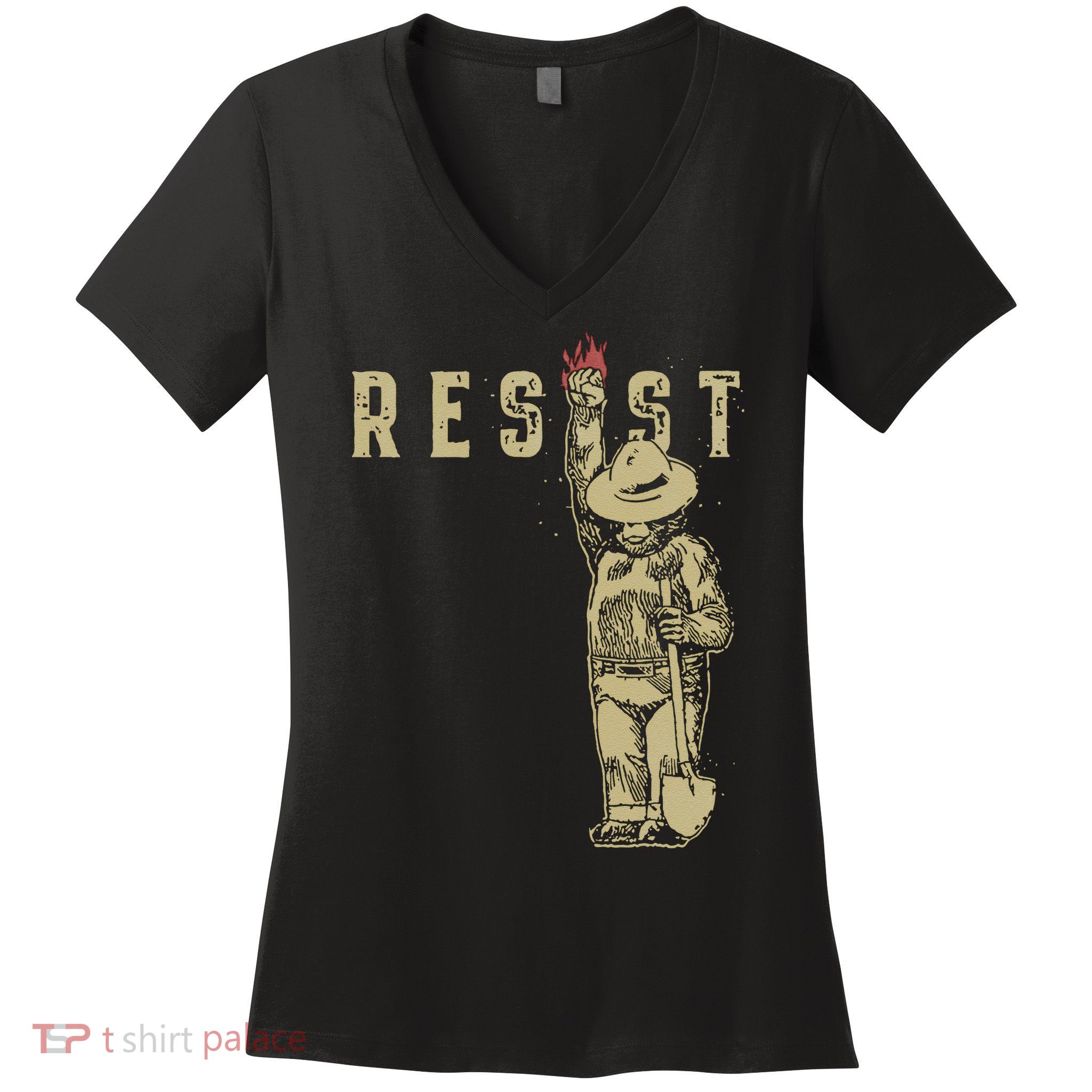 Bear Resist Protect National Parks Anti Trump 86 4 Women's V-Neck T-Shirt