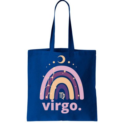 Boho Rainbow Pink Virgo Zodiac Sign Horoscope Birthday Gift Tote Bag