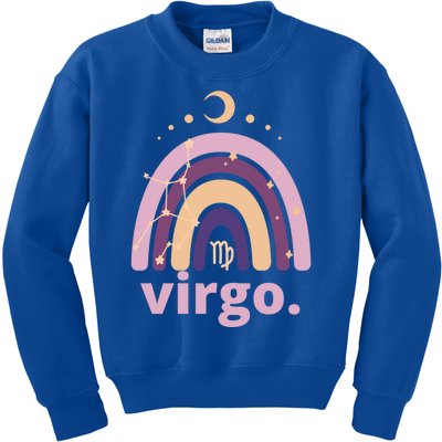 Boho Rainbow Pink Virgo Zodiac Sign Horoscope Birthday Gift Kids Sweatshirt