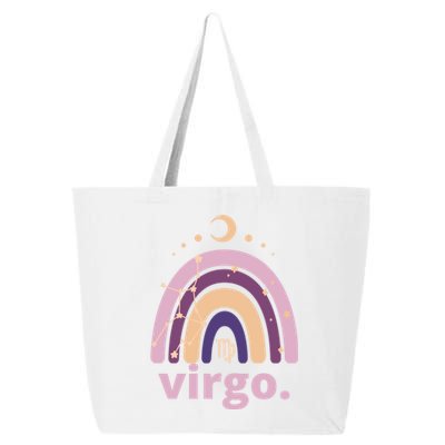 Boho Rainbow Pink Virgo Zodiac Sign Horoscope Birthday Gift 25L Jumbo Tote