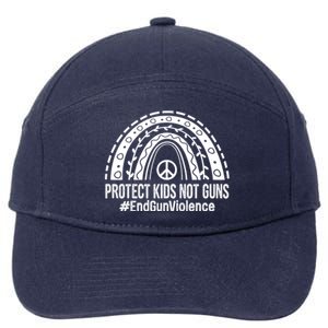 Boho Rainbow Protect Kids Not Guns End Gun Violence Orange 7-Panel Snapback Hat