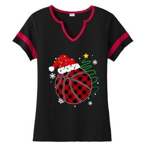 Buffalo Red Plaid Basketball Christmas Player Sport Xmas Gift Ladies Halftime Notch Neck Tee