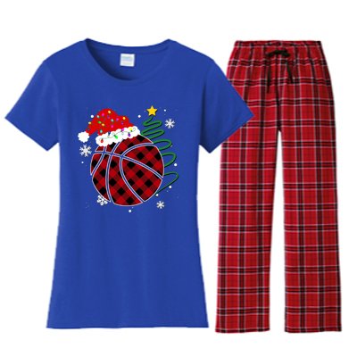 Buffalo Red Plaid Basketball Christmas Player Sport Xmas Gift Women's Flannel Pajama Set