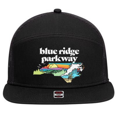 Blue Ridge Parkway North Carolinaretro Nature 7 Panel Mesh Trucker Snapback Hat