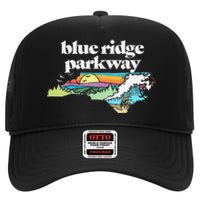 Blue Ridge Parkway North Carolinaretro Nature High Crown Mesh Back Trucker Hat