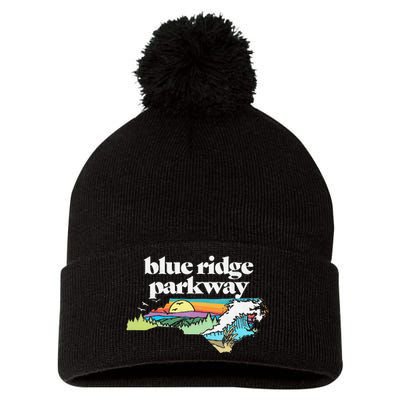 Blue Ridge Parkway North Carolinaretro Nature Pom Pom 12in Knit Beanie