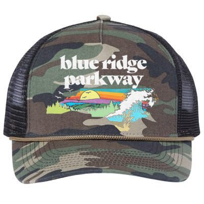 Blue Ridge Parkway North Carolinaretro Nature Retro Rope Trucker Hat Cap