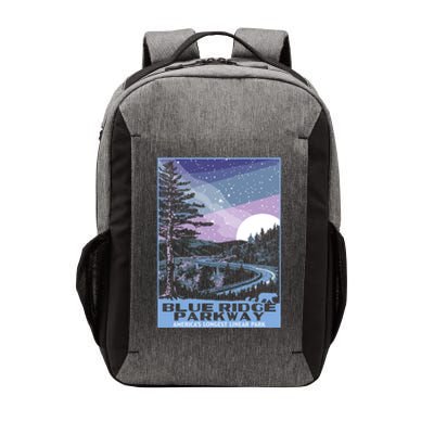 Blue Ridge Parkway At Night Wpa Style Vintage Stars And Moon Gift Vector Backpack