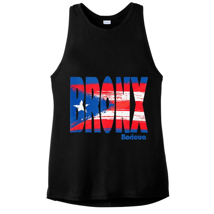 Boricua Roots Puerto Rico Pride PR Bronx Puerto Rico Flag Ladies PosiCharge Tri-Blend Wicking Tank