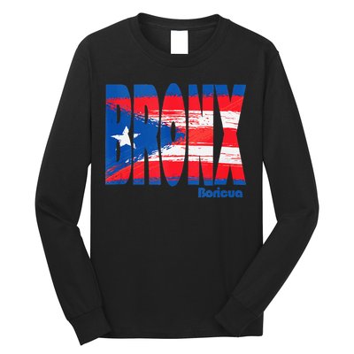 Boricua Roots Puerto Rico Pride PR Bronx Puerto Rico Flag Long Sleeve Shirt