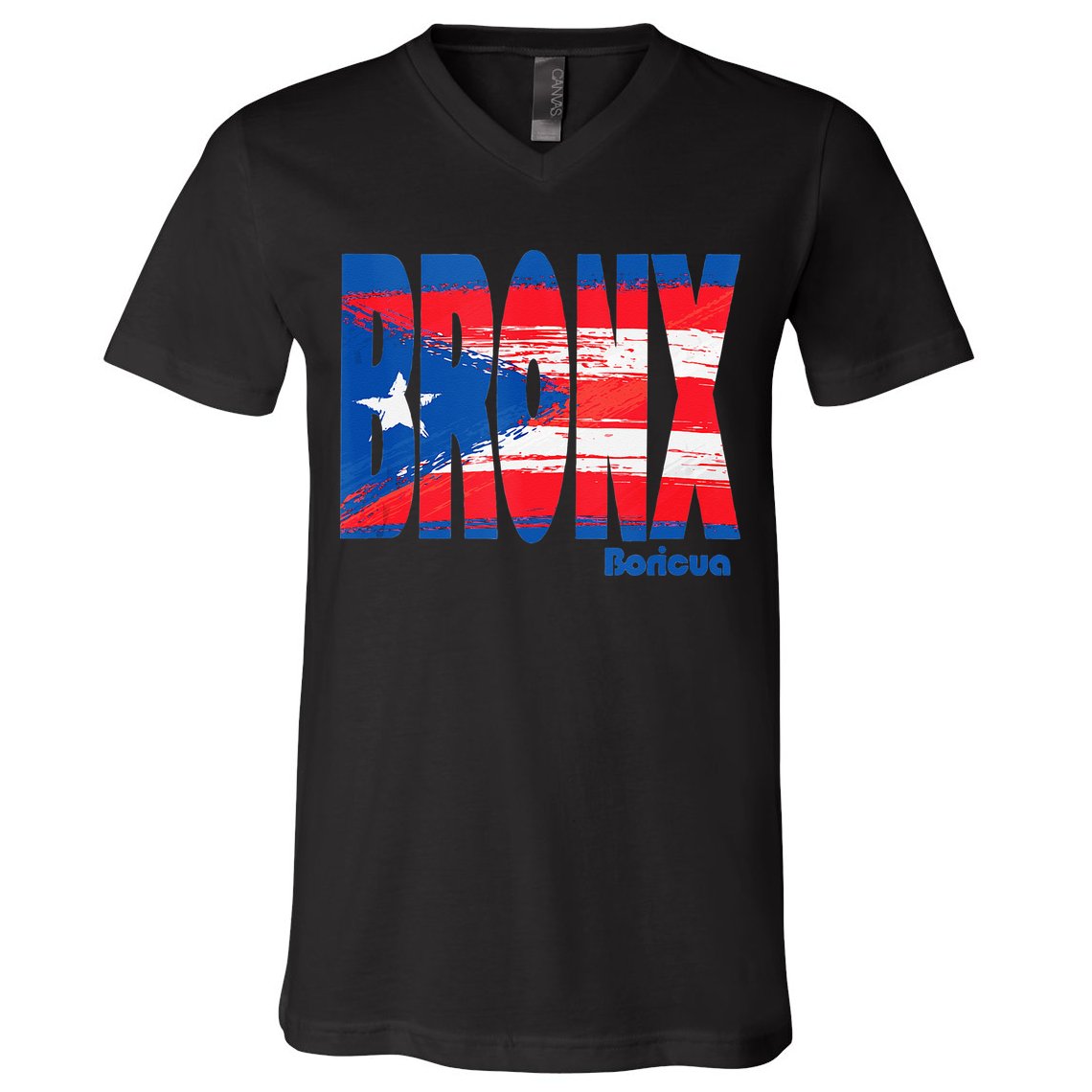 Boricua Roots Puerto Rico Pride PR Bronx Puerto Rico Flag V-Neck T-Shirt