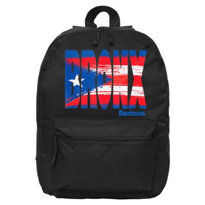 Boricua Roots Puerto Rico Pride PR Bronx Puerto Rico Flag 16 in Basic Backpack