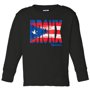 Boricua Roots Puerto Rico Pride PR Bronx Puerto Rico Flag Toddler Long Sleeve Shirt