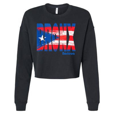 Boricua Roots Puerto Rico Pride PR Bronx Puerto Rico Flag Cropped Pullover Crew