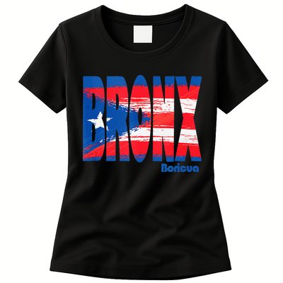 Boricua Roots Puerto Rico Pride PR Bronx Puerto Rico Flag Womens T-Shirt