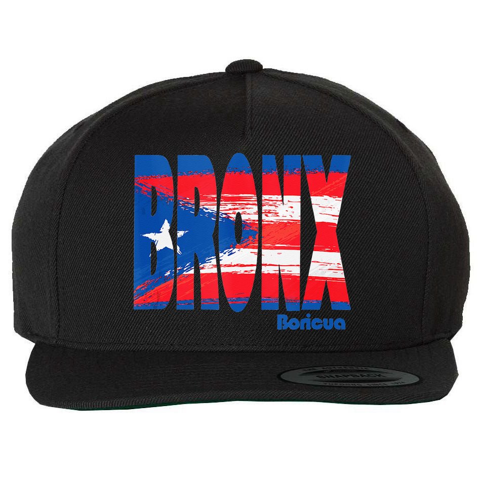 Boricua Roots Puerto Rico Pride PR Bronx Puerto Rico Flag Wool Snapback Cap