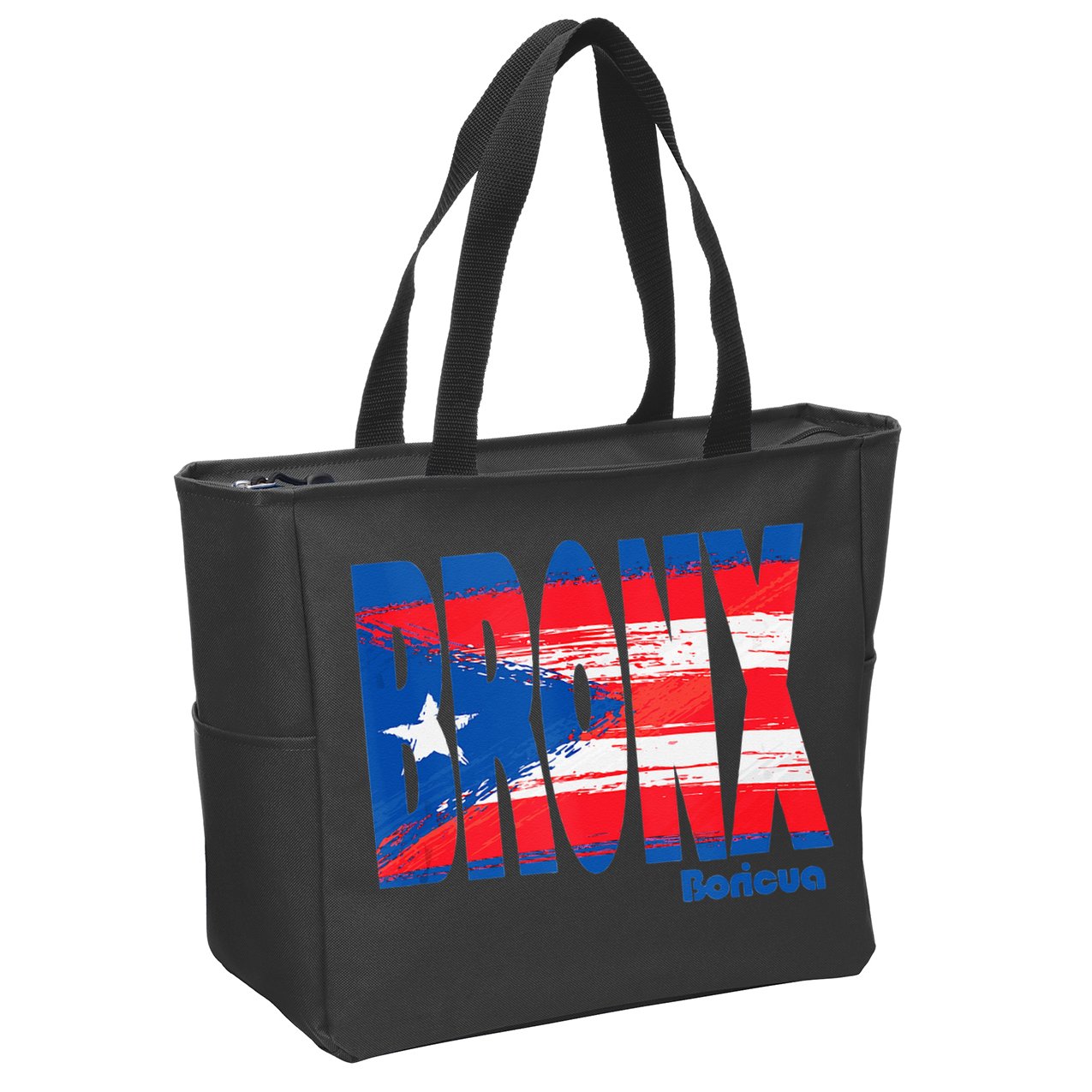 Boricua Roots Puerto Rico Pride PR Bronx Puerto Rico Flag Zip Tote Bag