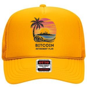 Bitcoin Retirement Plan Btc Crypto Trading Cryptocurrency High Crown Mesh Back Trucker Hat