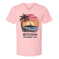 Bitcoin Retirement Plan Btc Crypto Trading Cryptocurrency V-Neck T-Shirt