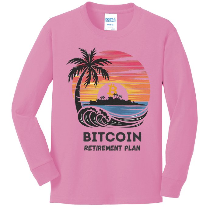 Bitcoin Retirement Plan Btc Crypto Trading Cryptocurrency Kids Long Sleeve Shirt