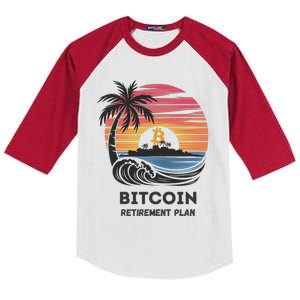 Bitcoin Retirement Plan Btc Crypto Trading Cryptocurrency Kids Colorblock Raglan Jersey