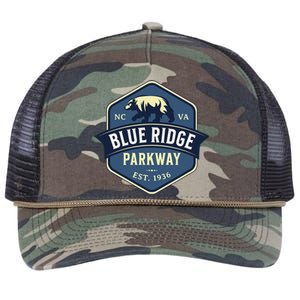 Blue Ridge Parkway BRP North Carolina And Virginia Design Retro Rope Trucker Hat Cap