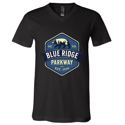 Blue Ridge Parkway Brp North Carolina And Virginia V-Neck T-Shirt