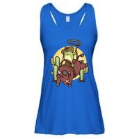 Bull Riding Rodeo Cowboy Frog Bull Rider Ladies Essential Flowy Tank