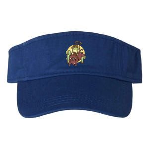 Bull Riding Rodeo Cowboy Frog Bull Rider Valucap Bio-Washed Visor