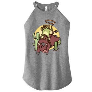 Bull Riding Rodeo Cowboy Frog Bull Rider Women's Perfect Tri Rocker Tank