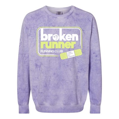 Broken Runner Running Club Turning Setbacks Into Comebacks Colorblast Crewneck Sweatshirt