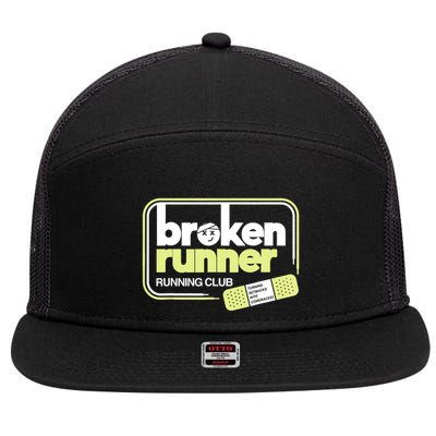 Broken Runner Running Club Turning Setbacks Into Comebacks 7 Panel Mesh Trucker Snapback Hat
