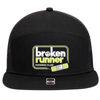 Broken Runner Running Club Turning Setbacks Into Comebacks 7 Panel Mesh Trucker Snapback Hat