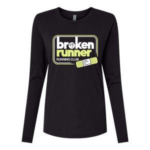 Broken Runner Running Club Turning Setbacks Into Comebacks Womens Cotton Relaxed Long Sleeve T-Shirt