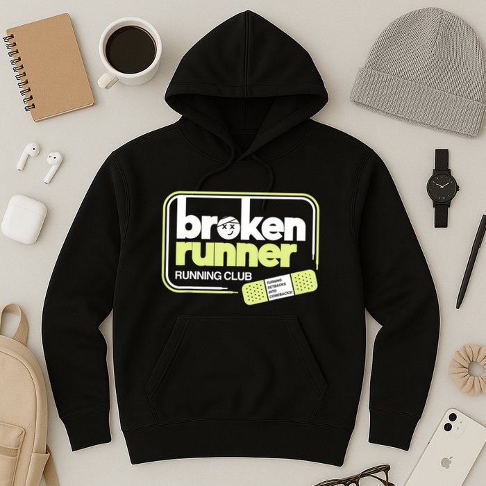 Broken Runner Running Club Turning Setbacks Into Comebacks Hoodie
