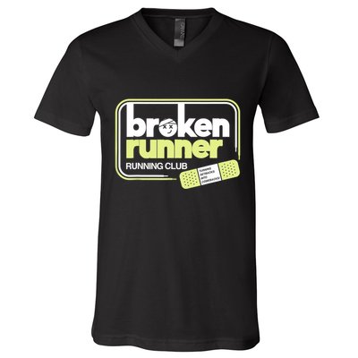 Broken Runner Running Club Turning Setbacks Into Comebacks V-Neck T-Shirt