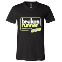 Broken Runner Running Club Turning Setbacks Into Comebacks V-Neck T-Shirt