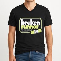 Broken Runner Running Club Turning Setbacks Into Comebacks V-Neck T-Shirt