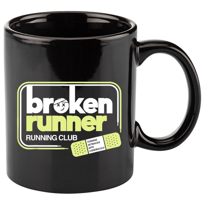 Broken Runner Running Club Turning Setbacks Into Comebacks 11oz C Handle Ceramic Mug