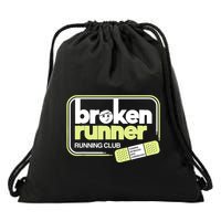 Broken Runner Running Club Turning Setbacks Into Comebacks Drawstring Bag