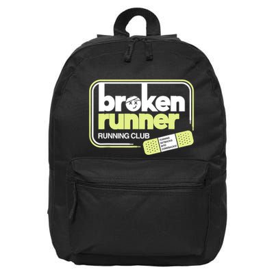 Broken Runner Running Club Turning Setbacks Into Comebacks 16 in Basic Backpack