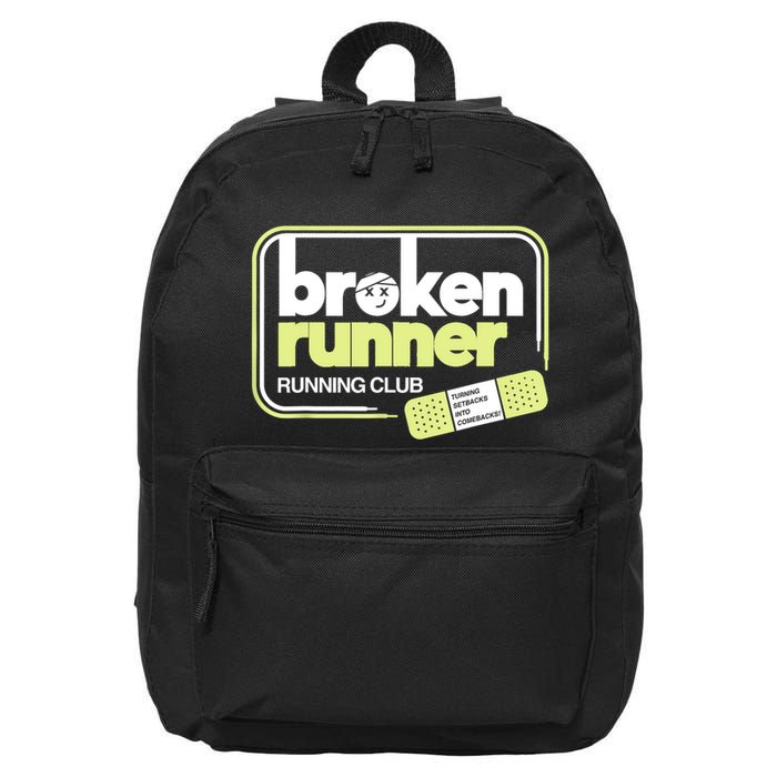 Broken Runner Running Club Turning Setbacks Into Comebacks 16 in Basic Backpack