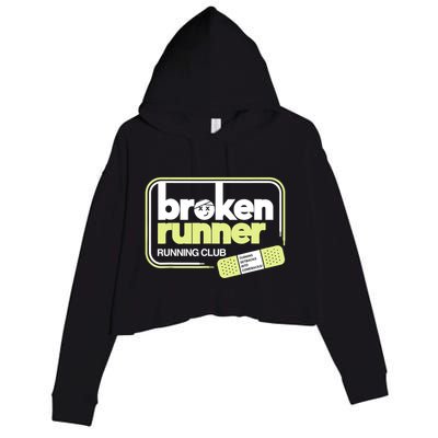 Broken Runner Running Club Turning Setbacks Into Comebacks Crop Fleece Hoodie