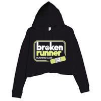 Broken Runner Running Club Turning Setbacks Into Comebacks Crop Fleece Hoodie