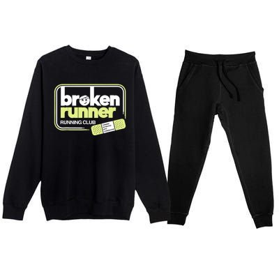 Broken Runner Running Club Turning Setbacks Into Comebacks Premium Crewneck Sweatsuit Set