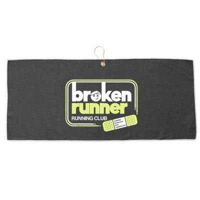 Broken Runner Running Club Turning Setbacks Into Comebacks Large Microfiber Waffle Golf Towel